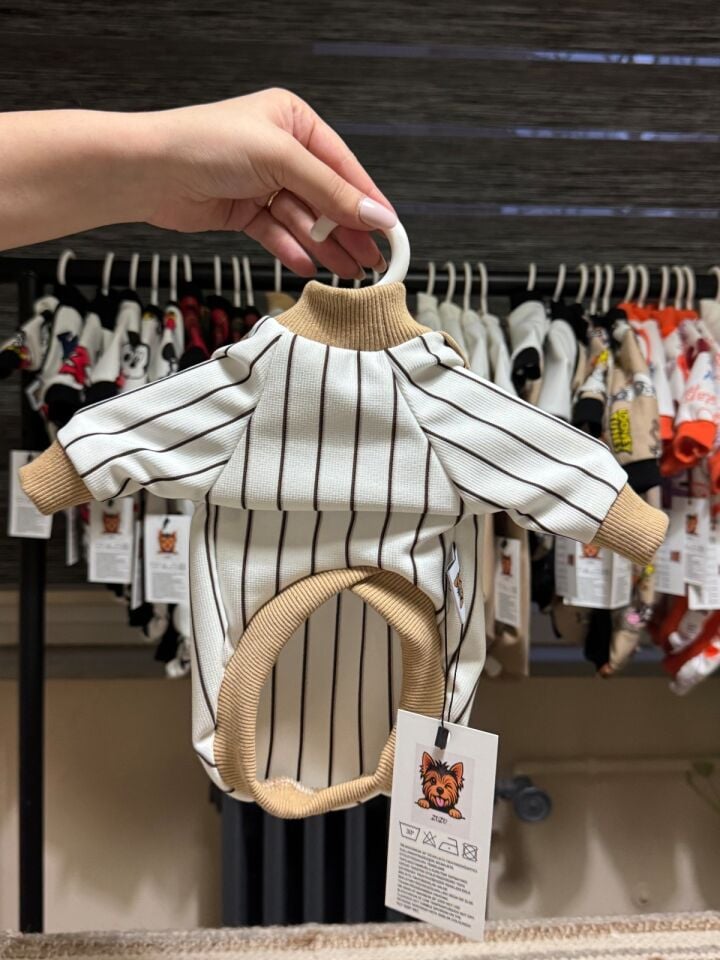 Dikey Çizgili Basic Köpek Kıyafeti - Soft Stripe Shirt